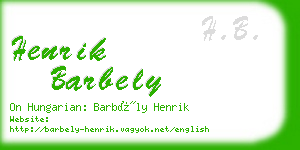 henrik barbely business card